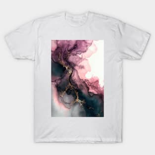 Bordo Horizon - Abstract Alcohol Ink Art T-Shirt